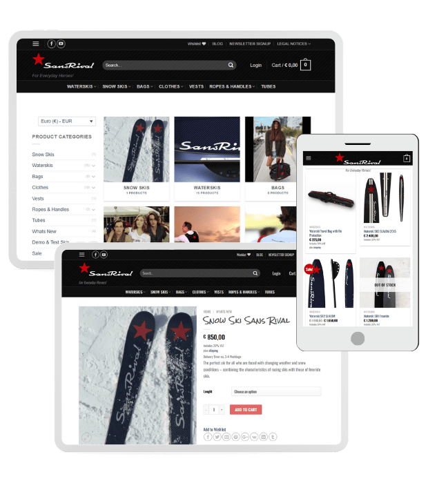 WebShop SANS RIVAL - Referenz Isabella Andric