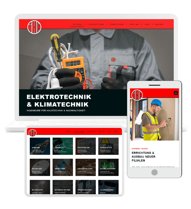 screenshots der website ihn gmbh - haustechnik wien - referenz isa andric